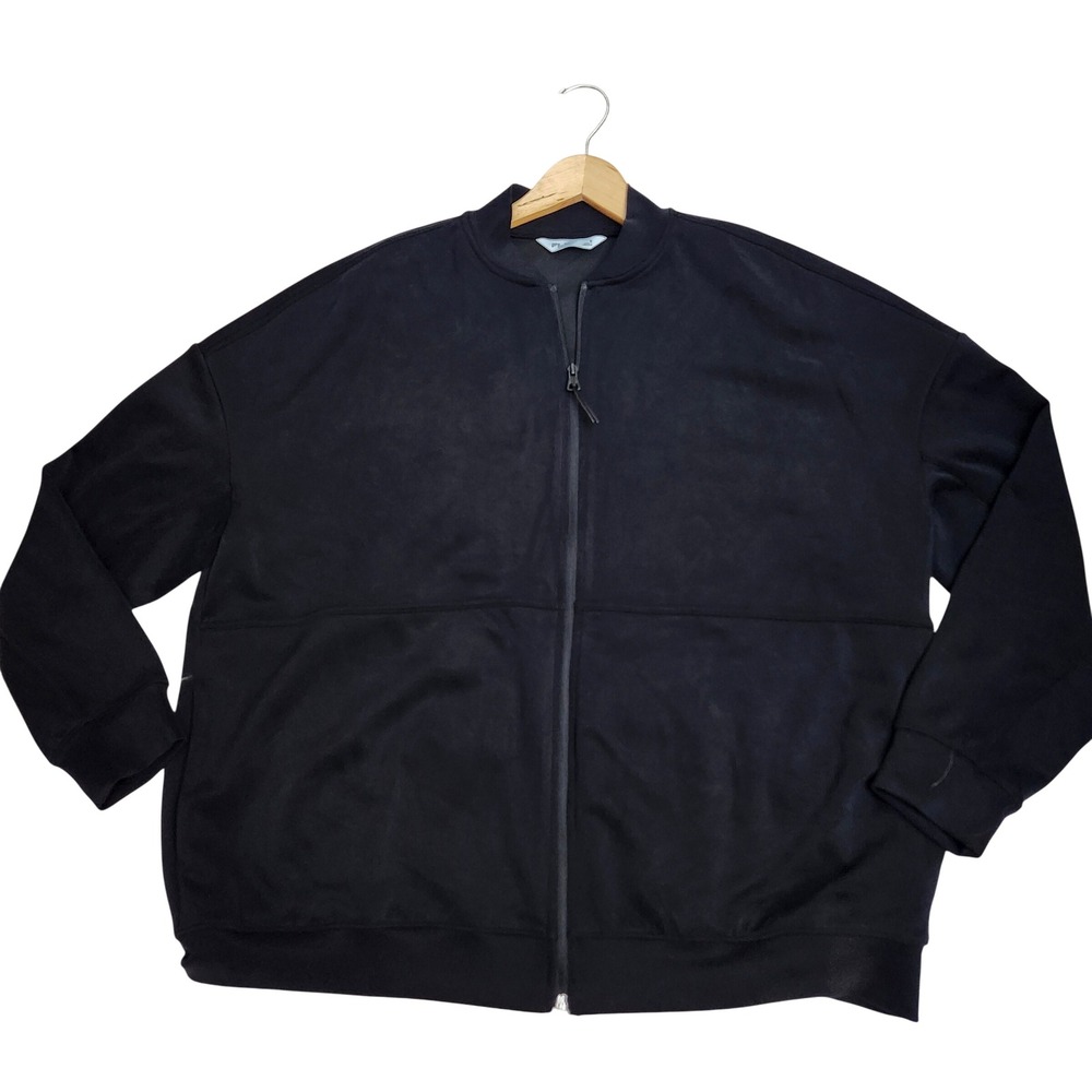 FLX Solace Urban Commuter Bomber Jacket Mineral Black Full Zip Mens Large NEW